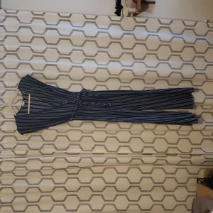 XS Navy Blue and White Stripe Jumpsuit